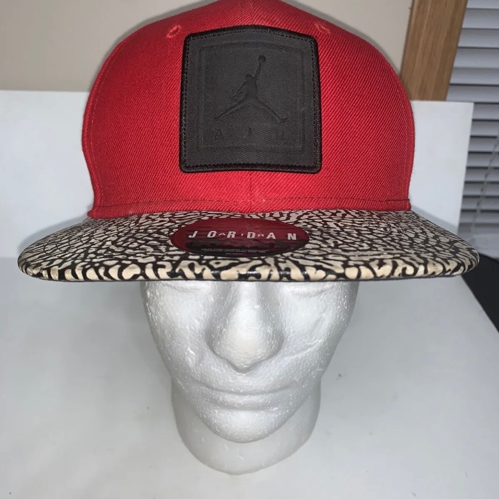 Air Jordan Jumpman Baseball Hat Red Leather Patch and Strap